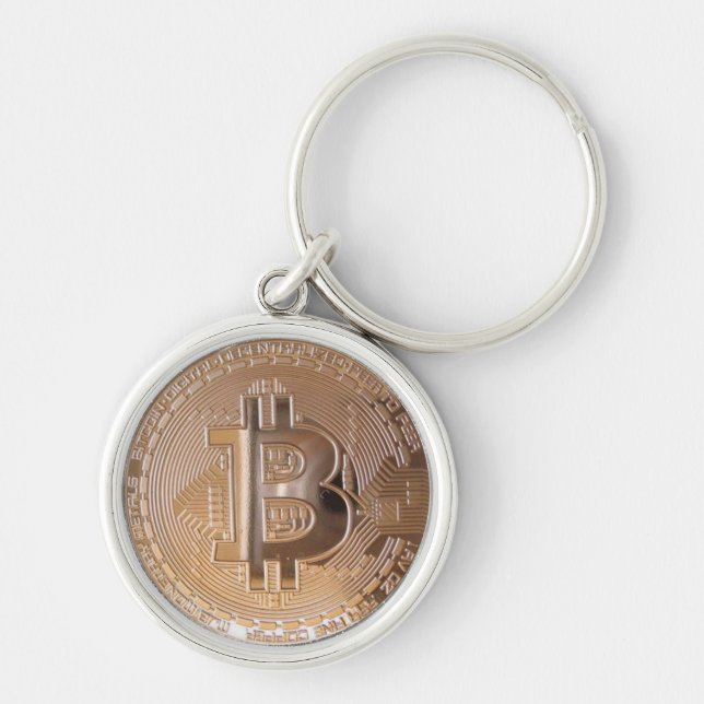 Bitcoin metallic made ​ ​ of copper. M1 Keychain (Front)