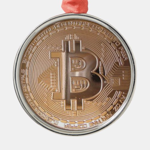 Bitcoin metallic made   of copper M1 Metal Ornament