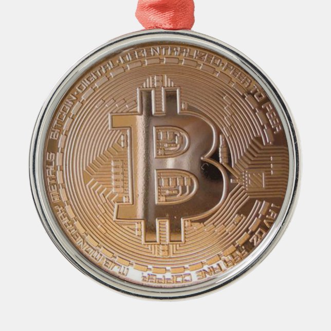 Bitcoin metallic made ​ ​ of copper. M1 Metal Ornament (Front)