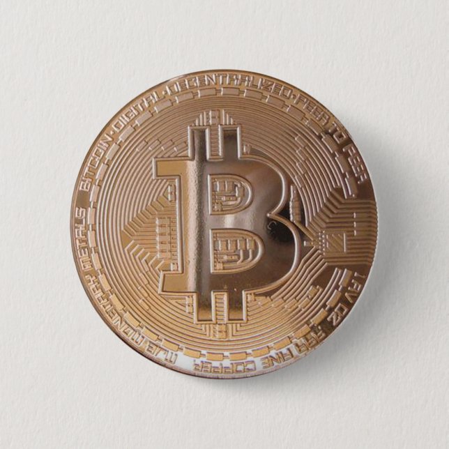 Bitcoin metallic made ​ ​ of copper. M1 Pinback Button (Front)