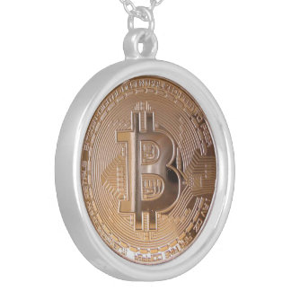 Bitcoin metallic made of copper. M1 Silver Plated Necklace