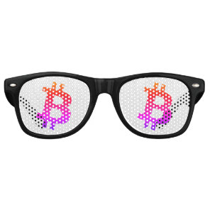 Bitcoin Miami Neuron White Retro Sunglasses
