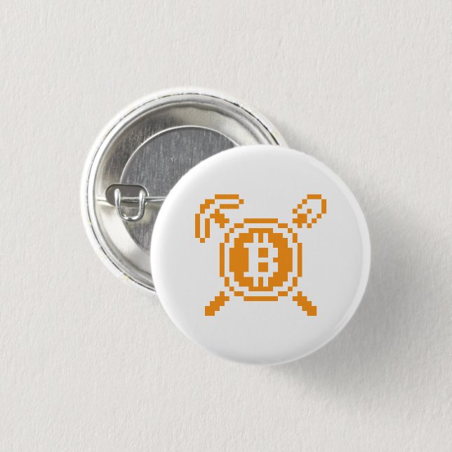 Bitcoin Miner BTC 8-Bit | Button (Front & Back)