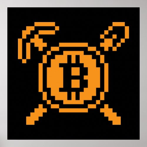 Bitcoin Miner BTC 8_Bit  Poster