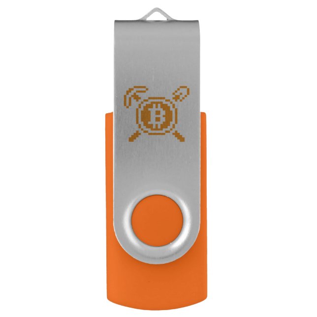 Bitcoin Miner BTC 8-Bit | USB Flash Drive (Back (Vertical))