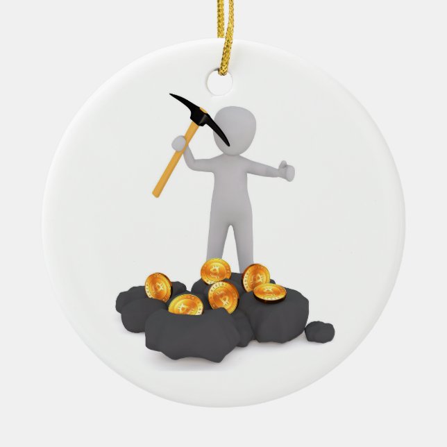 Bitcoin Miner Crypto Coal Christmas Ornament (Front)