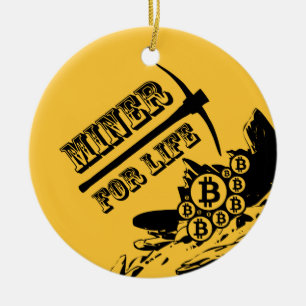 Bitcoin Miner for Life Ceramic Ornament