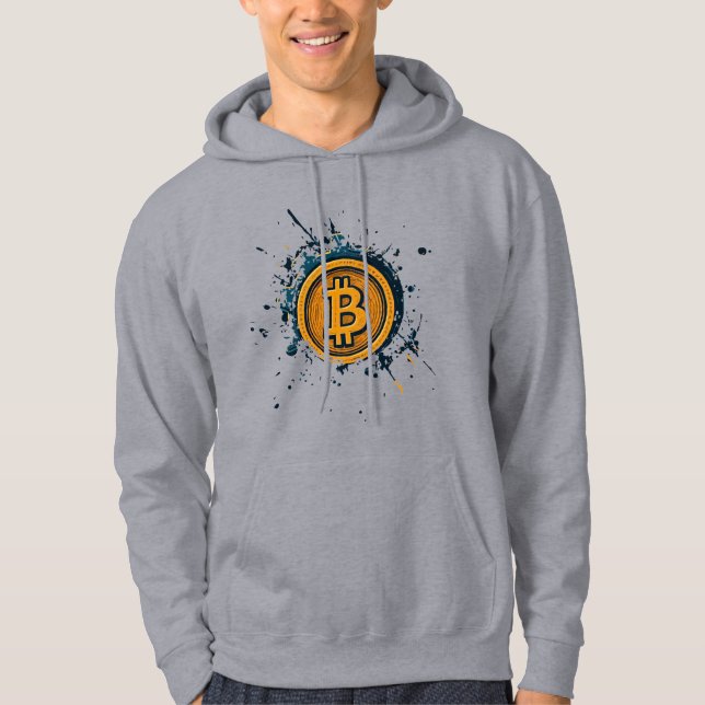 Bitcoin Miner in Space – Glowing Astronaut Design Hoodie (Front)
