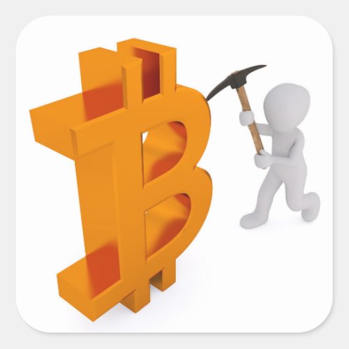 Bitcoin Miner Mining Crypto Coin Currency Sticker