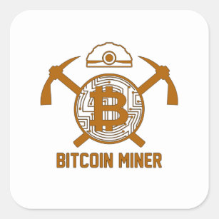 Bitcoin Miner Square Sticker