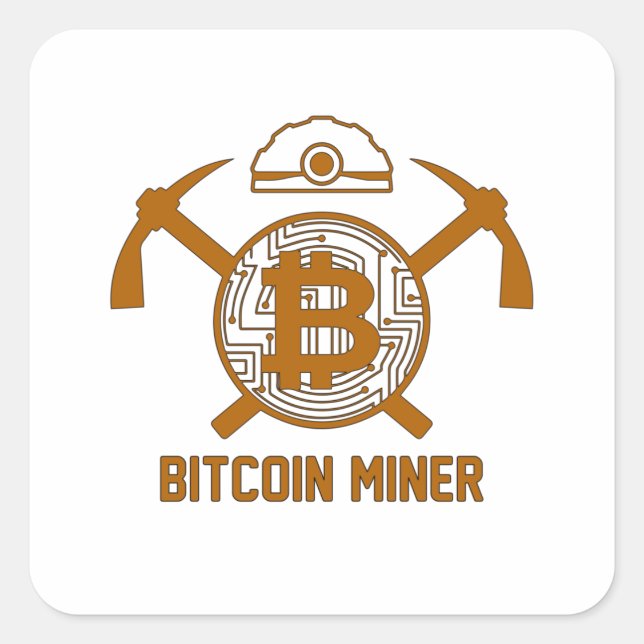 Bitcoin Miner Square Sticker (Front)