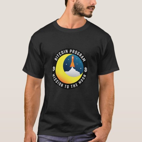 Bitcoin mission to the Moon color T_Shirt