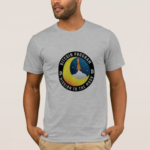 Bitcoin mission to the Moon gray T_Shirt