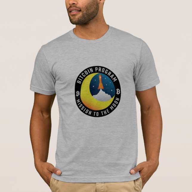 Bitcoin mission to the Moon gray T-Shirt (Front)