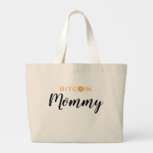 Bitcoin Mommy Mother's Day Large Tote Bag (Back)