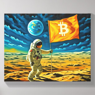 Bitcoin Moon Canvas Photo Tile