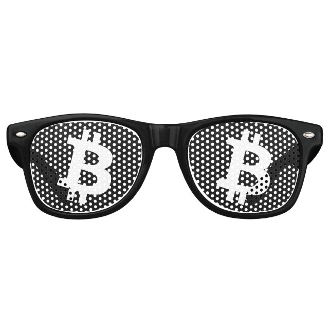 Bitcoin Neuron Black Retro Sunglasses (Front)
