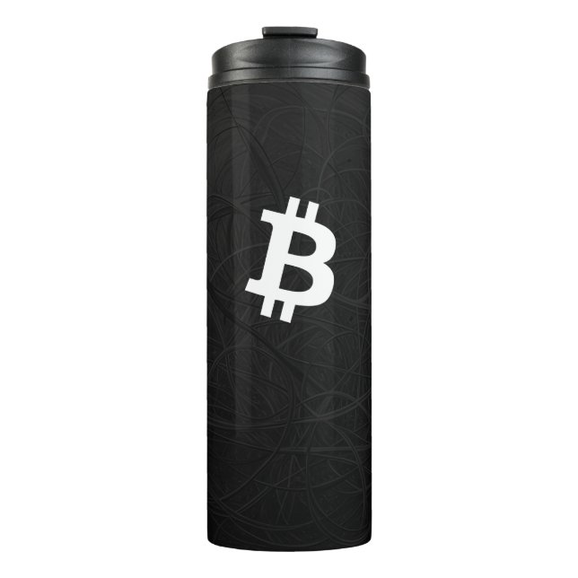 Bitcoin Neuron Black Thermal Tumbler (Front)