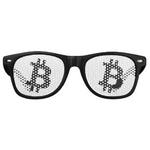 Bitcoin Neuron White Retro Sunglasses