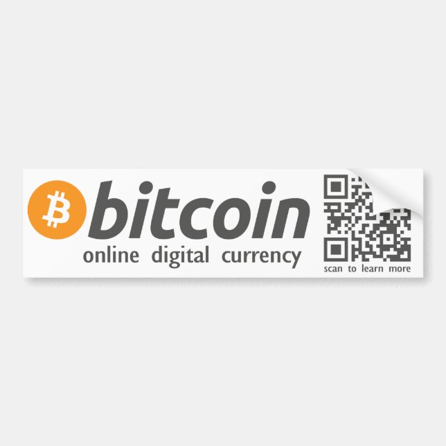 Bitcoin - Online Digital Currency Sticker QR Code (Front)