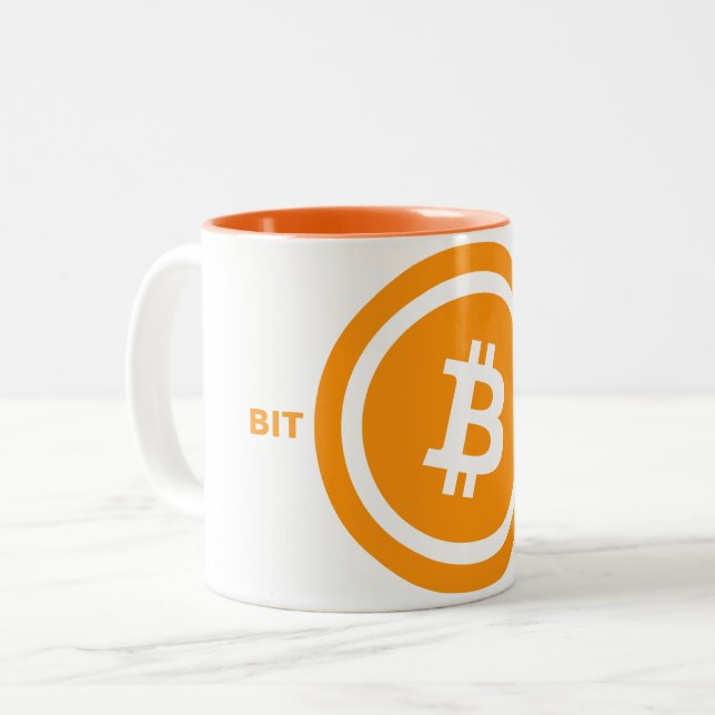 Bitcoin Orange edition Two-Tone Coffee Mug (Front Left)