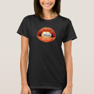 Bitcoin Orange Pill Lips  Crypto Currency Investin T-Shirt