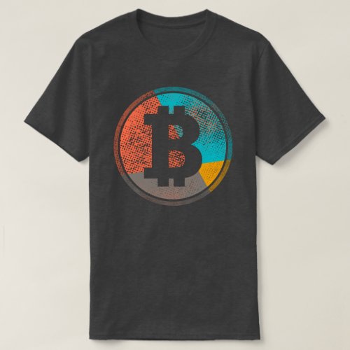 Bitcoin Pastel Pop Art Halftone Logo T_Shirt