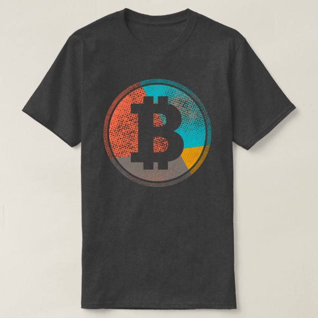 Bitcoin Pastel Pop Art Halftone Logo T-Shirt (Design Front)