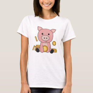 Bitcoin Piggy Bank Hodl Coins Hold Digital T-Shirt