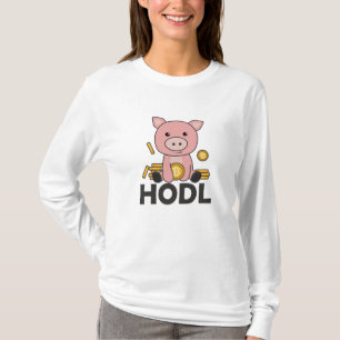 Bitcoin Piggy Bank Hodl Coins Hold Digital T-Shirt