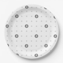 Bitcoin Polka Dot Paper Plate (Large)