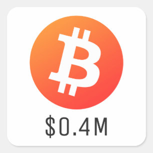 Bitcoin Price $400K ($0.4M) One Million Square Sticker
