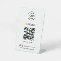 Bitcoin QR Code Payment  Scan to Pay Business Pedestal Sign