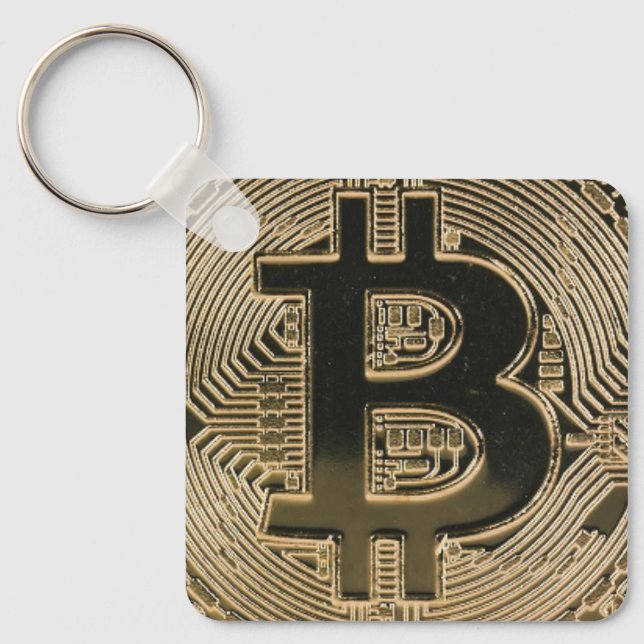 Bitcoin QR Code Personalized Keychain (Front)