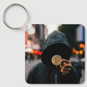 Bitcoin QR Code Personalized Keychain