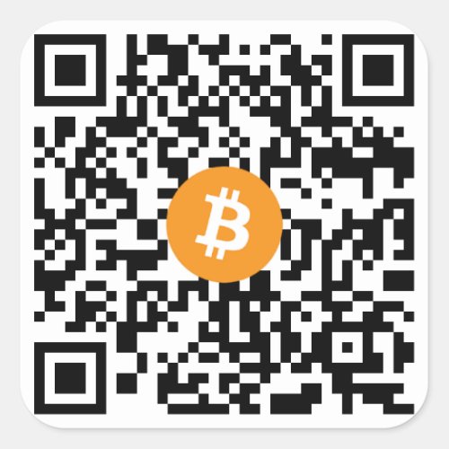 Bitcoin QR Code Small Sticker Sheet of 20