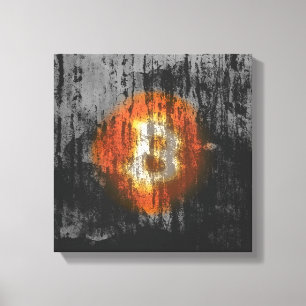 Bitcoin Resilient Art (On Black Wall HD) Canvas Print