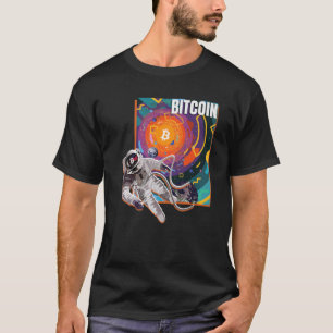Bitcoin Retro Space 80'S Crypto Art Cryptocurrency T-Shirt