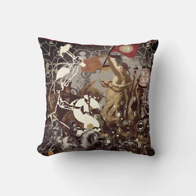 Bitcoin Revolution Throw Pillow (Front)