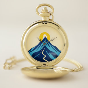 Bitcoin Rising (Style: Bright) Pocket Watch