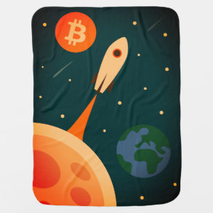 Bitcoin Rocket Baby Blanket