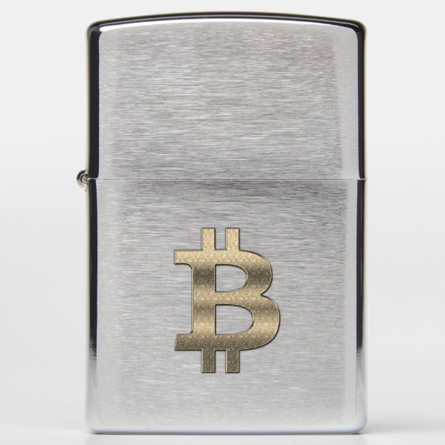 Bitcoin Sepia Zippo Lighter (Front)