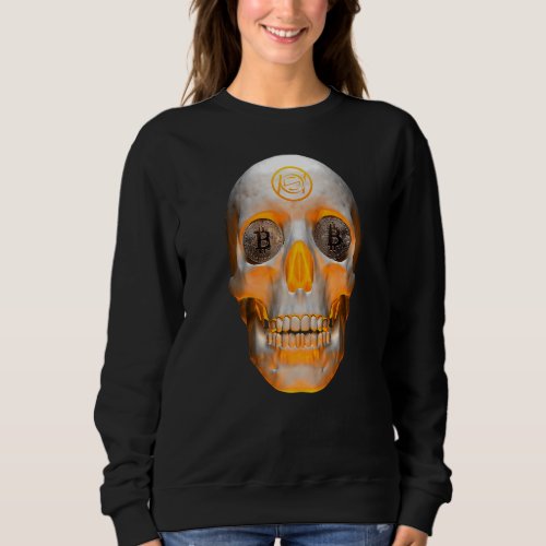 Bitcoin Skull BTC HODL Cryptocurrency Sweatshirt