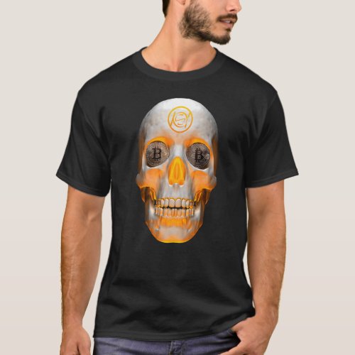 Bitcoin Skull BTC HODL Cryptocurrency T_Shirt