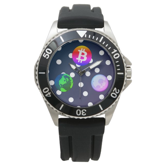 Bitcoin Solar System Designer (Colorful) Watch (Front)