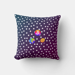 Bitcoin Solar System Throw Pillow
