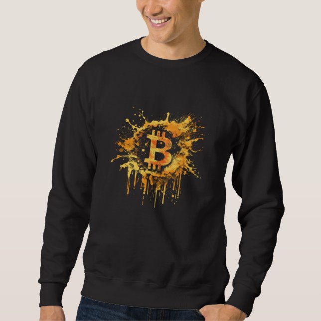 Bitcoin Splash Btc Coin Crypto Vintage Cryptocurre Sweatshirt (Front)