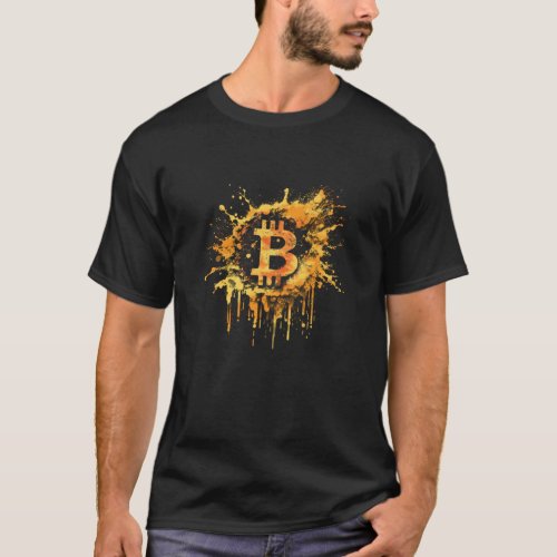 Bitcoin Splash Btc Coin Crypto Vintage Cryptocurre T_Shirt