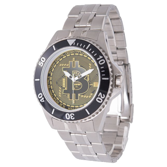 Bitcoin Stainless Watch (Angled)