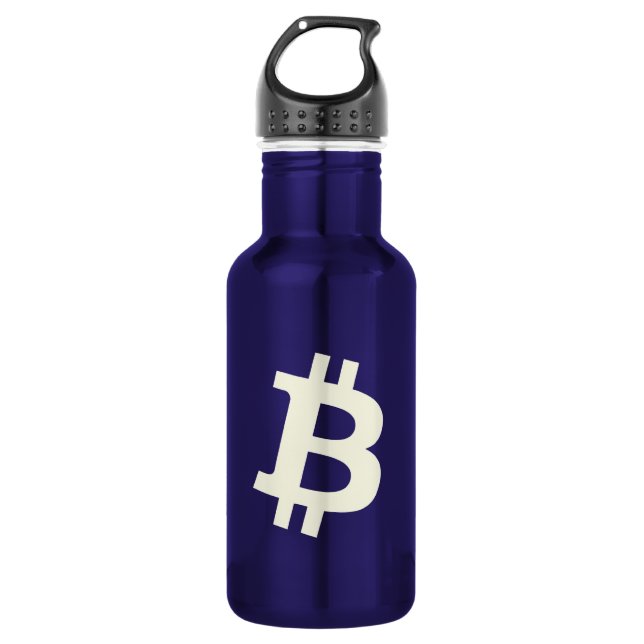 Bitcoin Standard ₿ (Blue) Stainless Steel Water Bottle (Front)